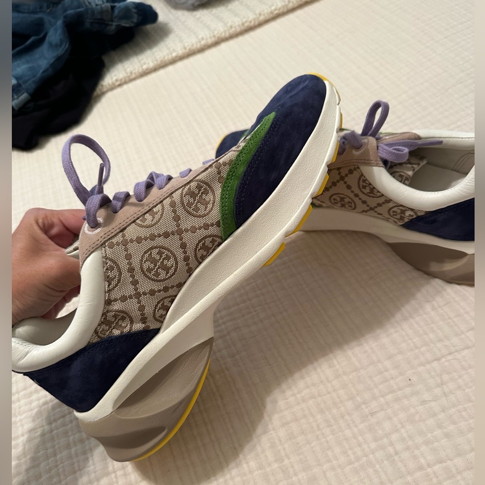 Tory Burch Multicolor Logo-Patch Lace-Up Sneakers - Picture 4 of 5